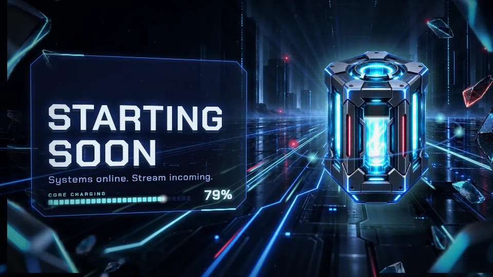 Starting Soon scene from the VOLTLINE pack.